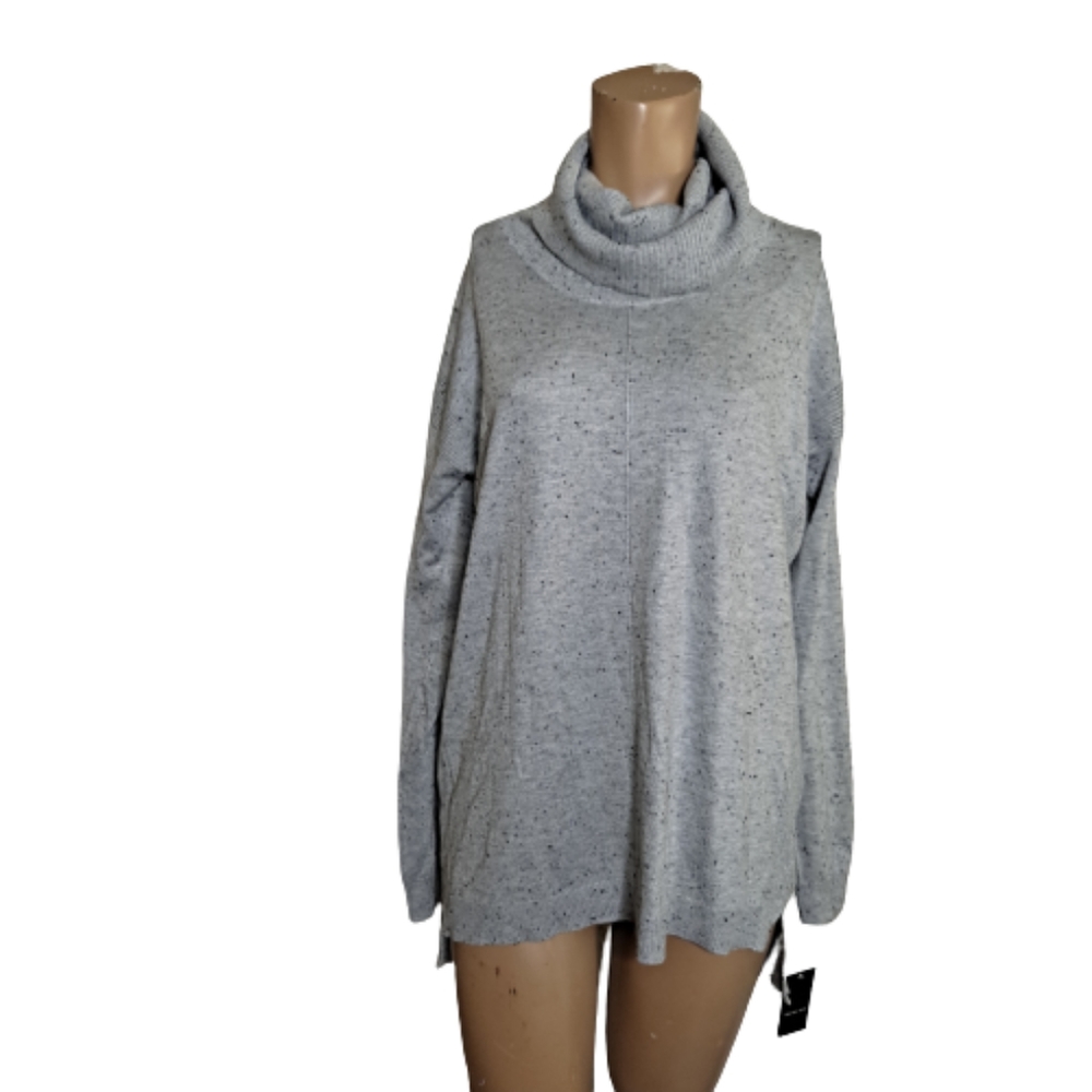 Verve Ami Gray Cowl Neck Asymmetrical Sweater